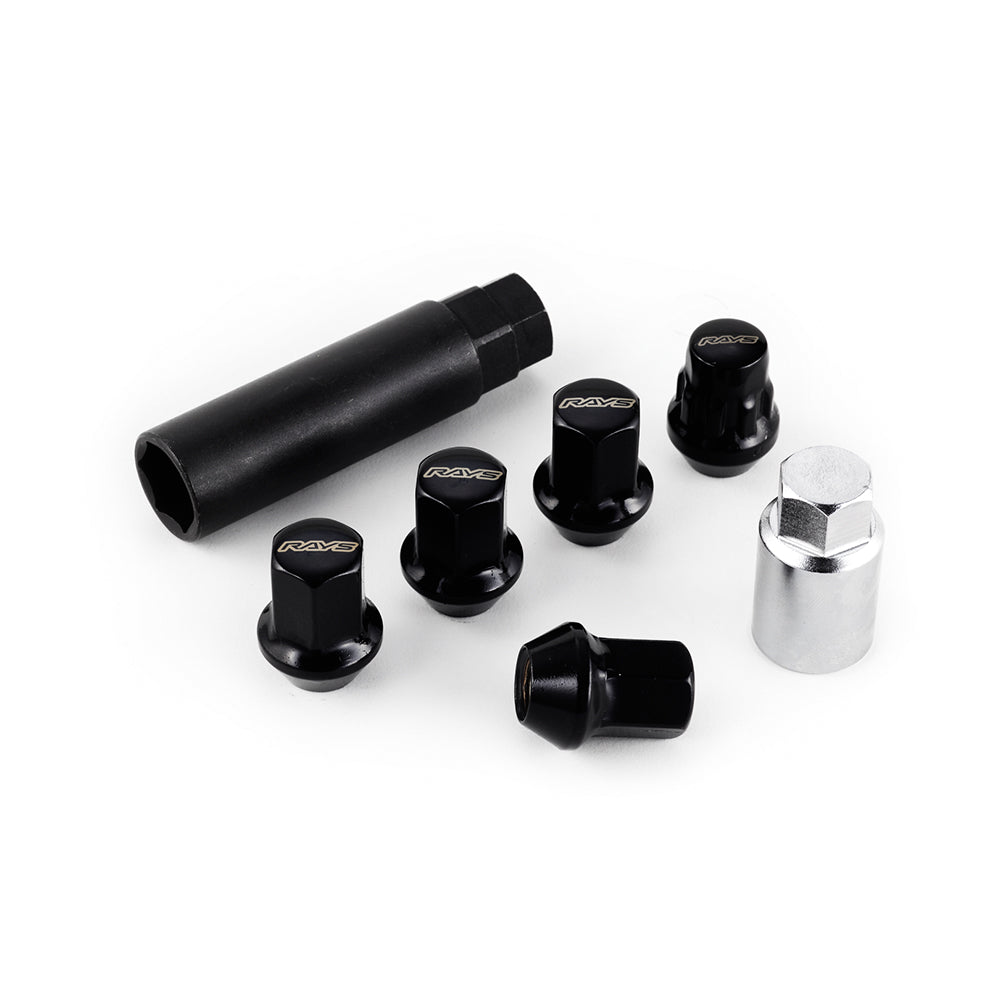 レイヤページ Rays 6H 17Hex Lug Nuts & Locks - M12x1.5 / Black – System Motorsports