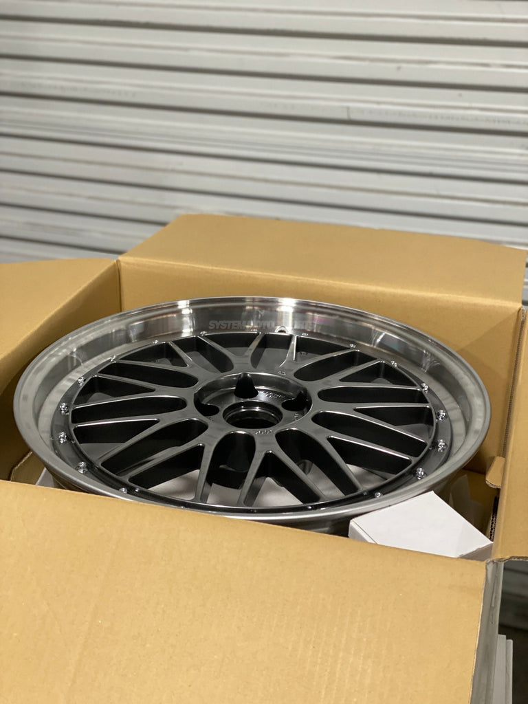 BBS LM - 20x9 20x10.5 5x114.3 - Diamond Black w/ Diamond Cut Rim