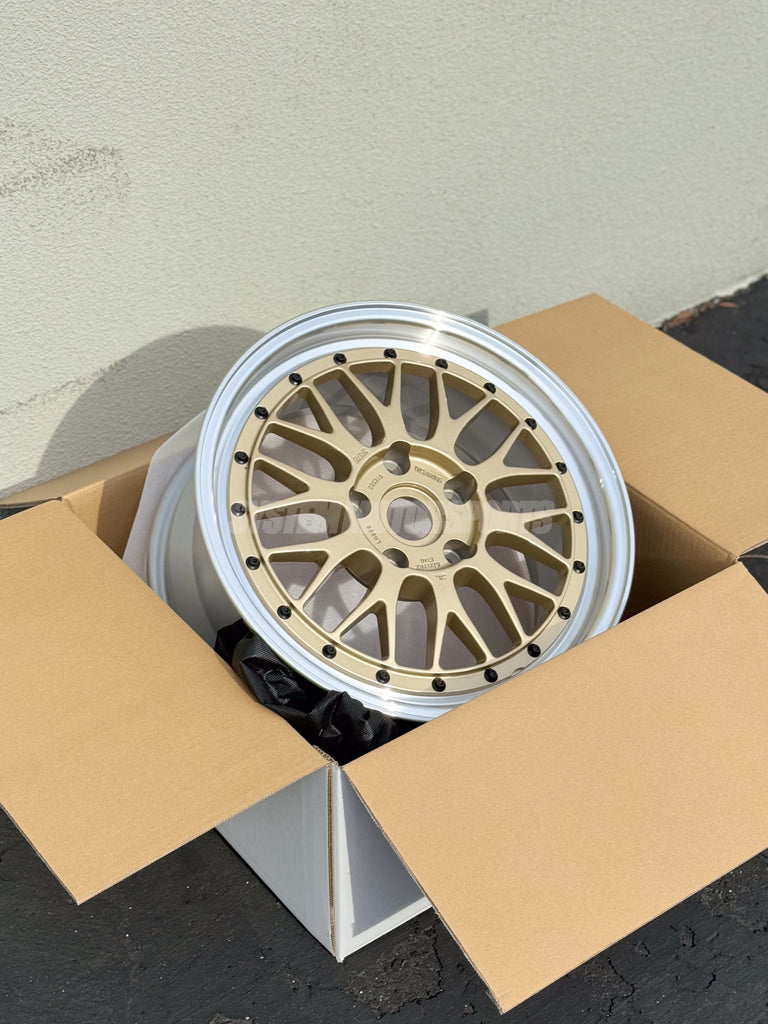 BBS LM - 17x8 / +40 / 5x120 - Gold w/ Diamond Cut Rim (E36 M3
