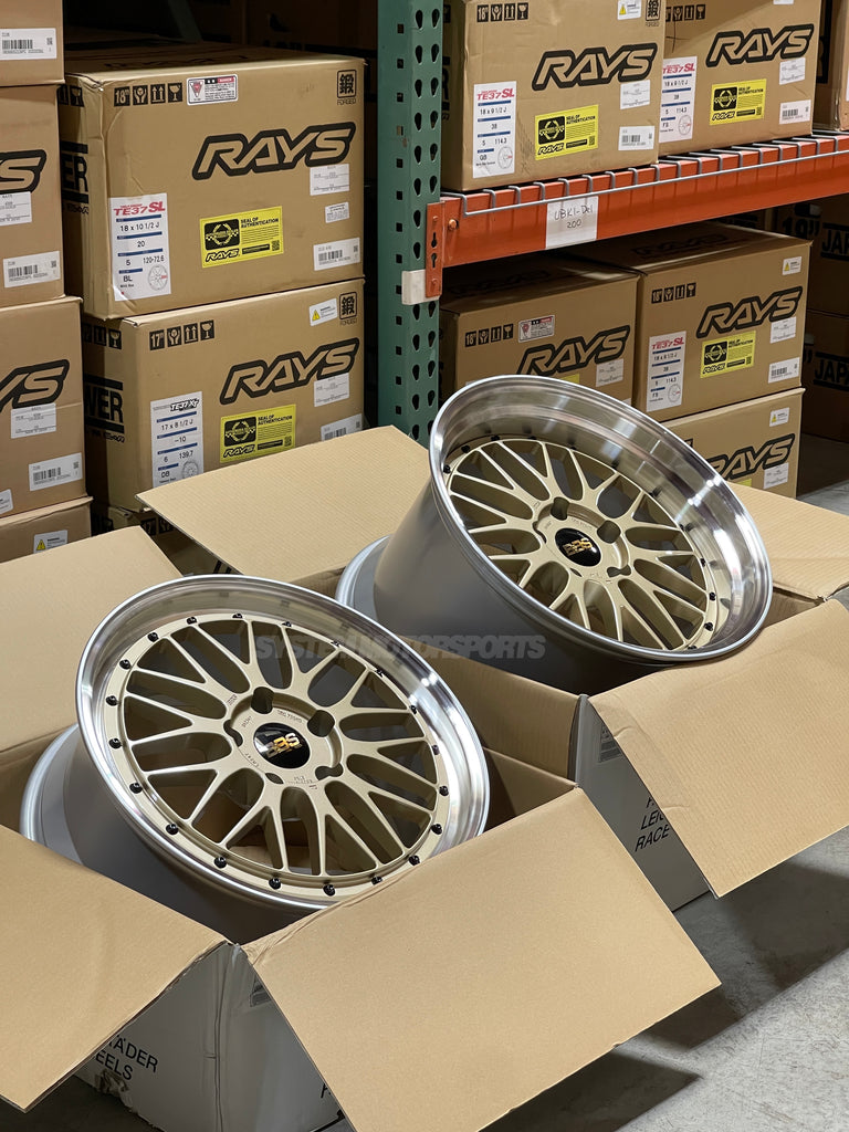 BBS LM - 19x9.5 +22 / 19x11 +37 / 5x120 - Gold w/ Diamond Cut Rim