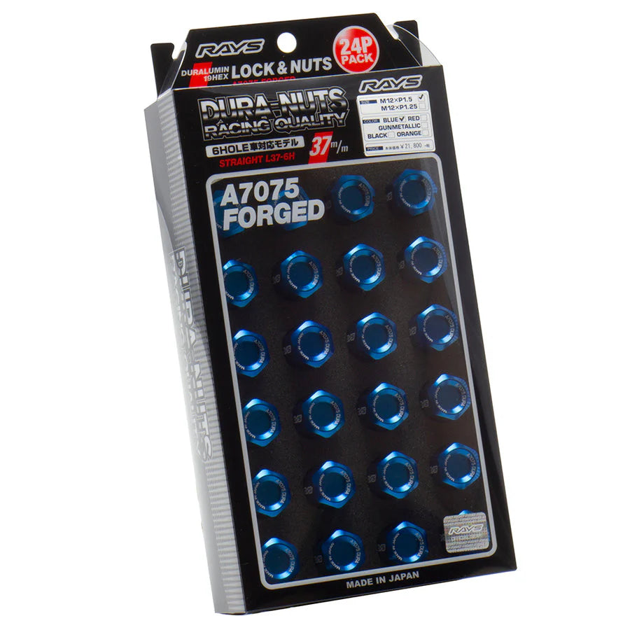Rays Dura-Nut 6H L37 Lug Nuts & Locks - M12x1.25 / Blue – System