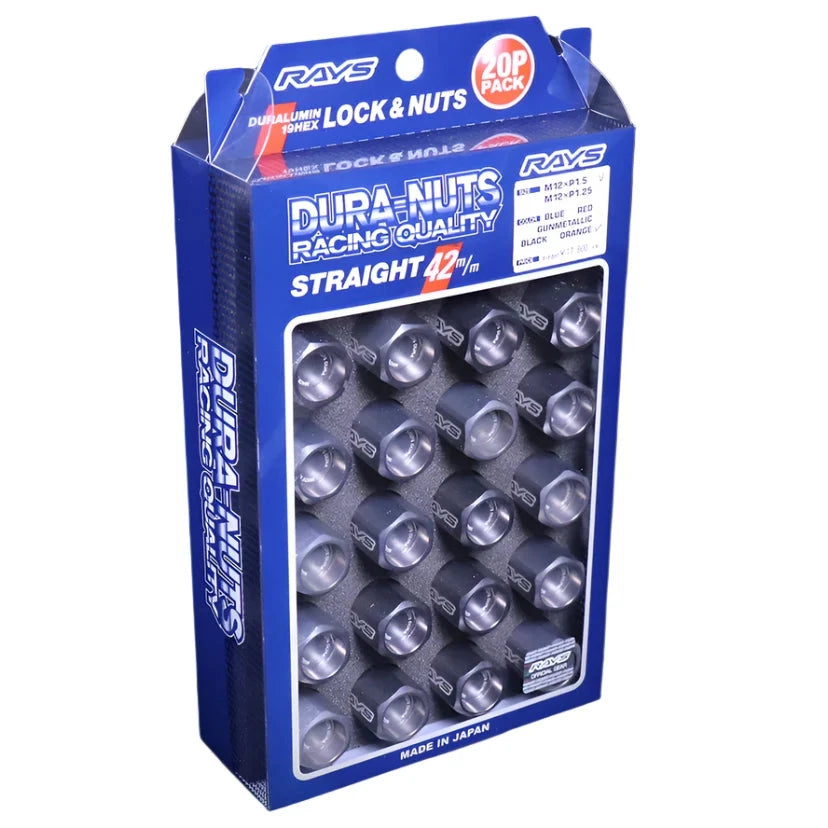 Rays Dura-Nut L42 Lug Nuts & Locks - M12x1.25 / Gunmetallic Rays Dura-Nut L42 Lug Nuts & Locks - M12x1.25 / Gunmetallic