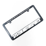 System Motorsports License Plate Frame - Black / White