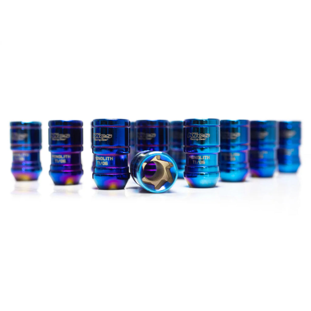 Project Kics Monolith T1/07 Lug Nuts - M14x1.5 / IP Blue – System Project Kics Monolith T1/07 Lug Nuts - M14x1.5 / IP Blue – System