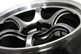 ADVAN Racing RG-D2  ADVAN Racing FLOW FORMING JAPAN MADE logos are printed on the step of the rims by a thermal-transfer method, so everyone can tell these are ADVAN Racing wheels. The spokes are side cut on both sides, without joins, using the “advanced side cut” process. These 18-inch wheels have the racing rim profile necessary for 18-inch wheels to accommodate brake systems with rotor sizes of up to 400mm diameter.  Wheels Priced Individually