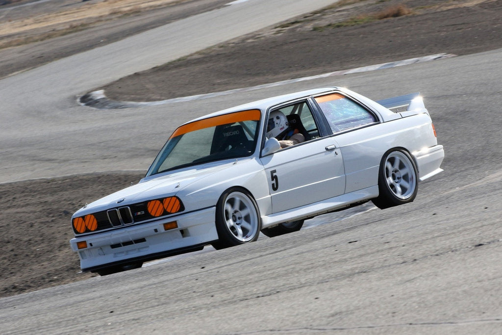 Alpine E30 M3 x #systemspec Volk TE37SL 17x8.5 +15 in Dash White!