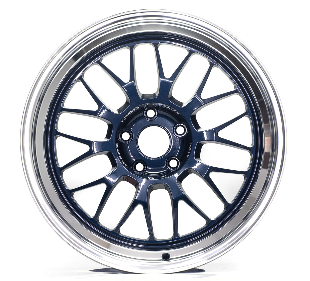 Volk Racing 21A - 18x9.5 +22 / 18x10.5 +22 / 5x120 - Mag Blue / Rim DC ...