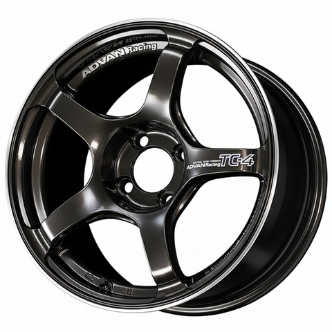 Advan TC-4 - 15x8 / +35 / 4x100 - Black Gunmetallic & Ring *Set of 4*