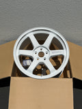 Rays Volk Racing TE37 Ultra M-Spec - 19x9.5 / +28 / 5x114.3 - Dash White (Tesla Model 3/Y Fitment) *SET OF 4*