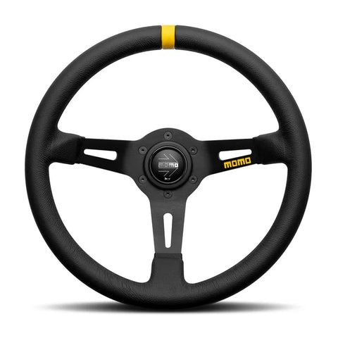 MOMO MOD.08 Steering Wheel - 330mm - Black Leather / Black Spokes / 1 Stripe