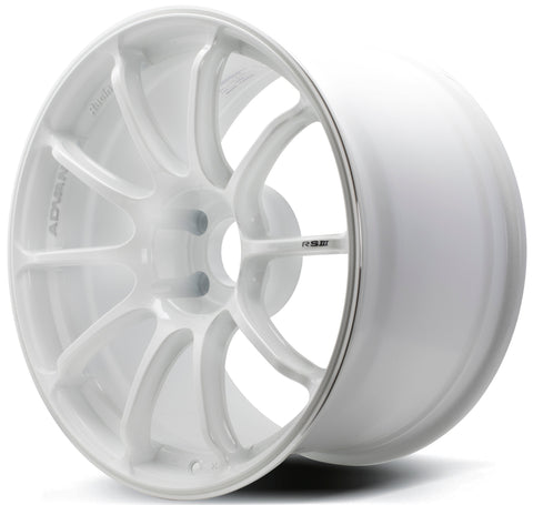 Advan RSIII - 18x9.5 / +38 / 5x120 - Racing White Metallic & Ring *Set of 4*