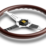 MOMO Super Grand Prix Steering Wheel - 350mm - Mahogany Wood / Polished Spokes