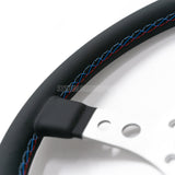 Renown Riverside Silver Leather Steering Wheel (350mm)
