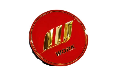 WORK Optional "W" Centercaps - Red/Gold (Big Base)