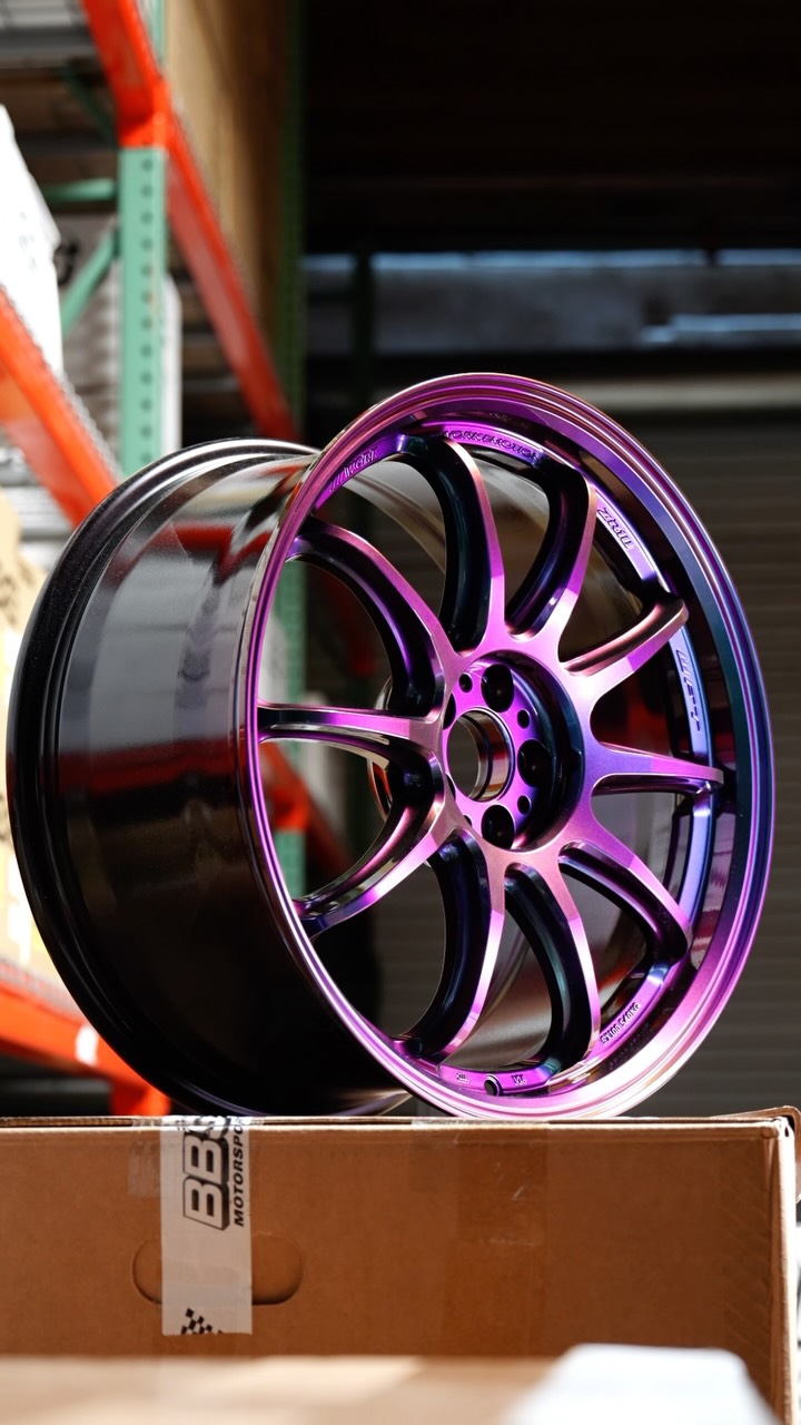 The Work Emotion ZR10 in rare Ark color! A different color in every angle! Factory assembled and drilled to accommoda...