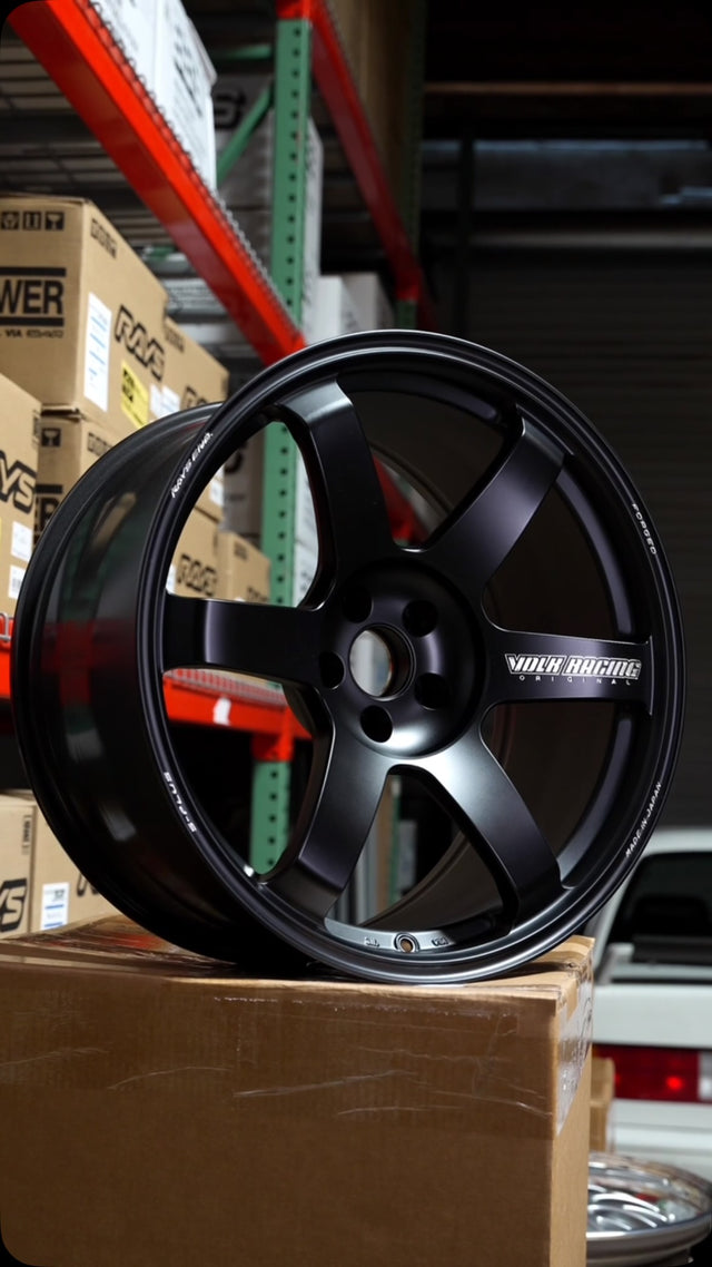 Volk made wheels for the bat-mobile! @rayswheelsusa signature TE37 Saga S-Plus in OP2 special-ordered Matte Black! Av...