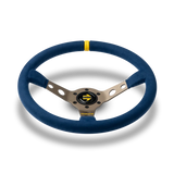 MOMO MOD.07 Steering Wheel - 350mm - Blue Microfiber / Anthracite Spokes / 1 Stripe