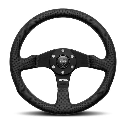 MOMO Competition Steering Wheel - 350mm - Black AirLeather / Black Spokes