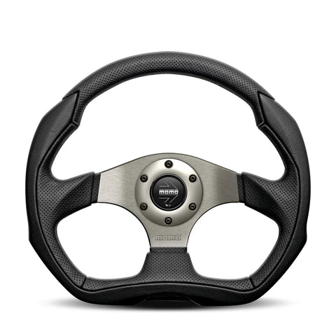 MOMO Eagle Steering Wheel - 350mm - Black Leather / Anthracite Spokes