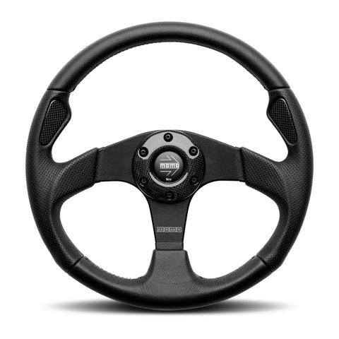 MOMO Jet Steering Wheel - 350mm - Black AirLeather / Black Spokes