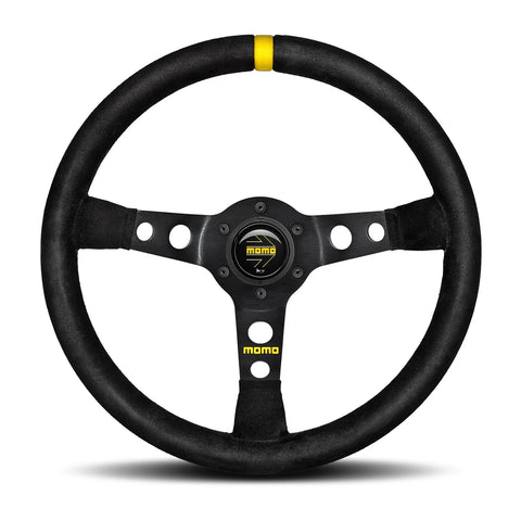 MOMO MOD.07 Steering Wheel - 350mm - Black Suede / Black Spokes / 1 Stripe