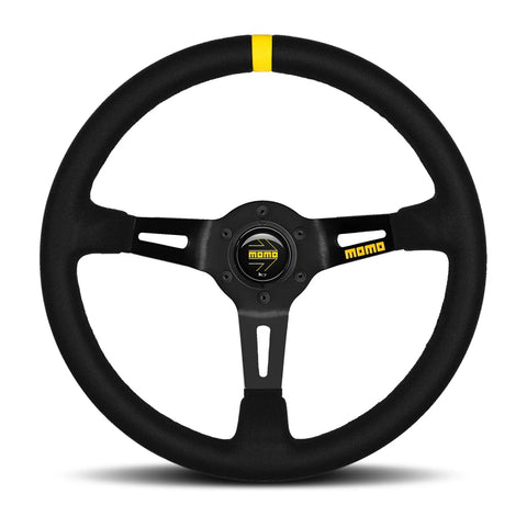 MOMO MOD.08 Steering Wheel - 350mm - Black Suede / Black Spokes / 1 Stripe