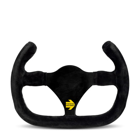MOMO MOD.27 Cut Steering Wheel - 270mm - Black Suede / Black Spokes