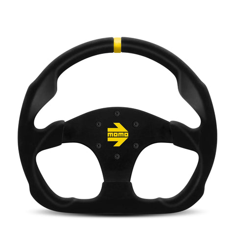 MOMO MOD.30 Steering Wheel - 320mm - Black Suede / Black Spokes / 1 Stripe