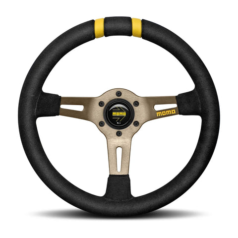 MOMO MOD.DRIFT Steering Wheel - 330mm - Black Suede / Anthracite Spokes / 2 Stripes