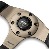 MOMO Race 2.0 Steering Wheel - 350mm - Black Leather / Brushed Anthracite Spokes
