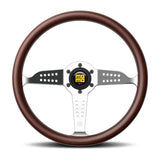 MOMO Super Grand Prix Steering Wheel - 350mm - Mahogany Wood / Polished Spokes