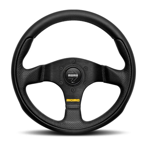 MOMO Team Steering Wheel - 300mm - Black Leather / Black Spokes