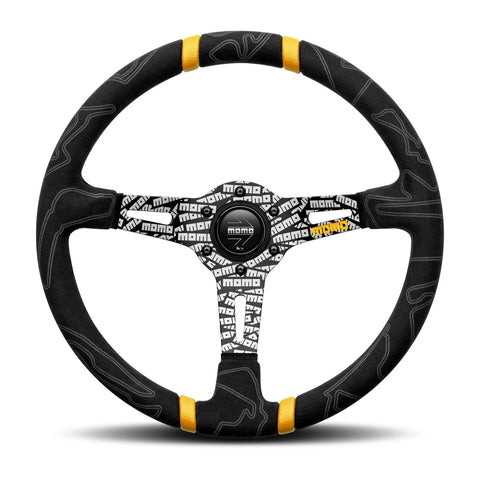 MOMO Ultra Steering Wheel - 350mm - Black Premium Microfiber / Black Spokes