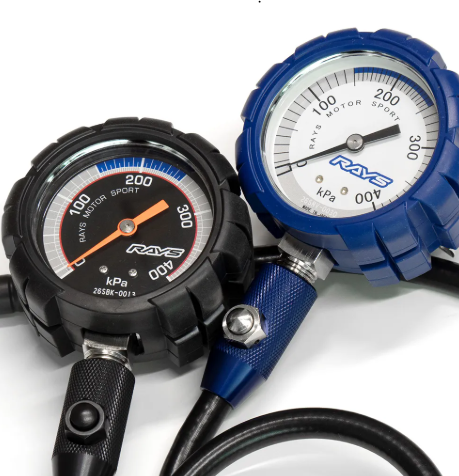 Rays Official 26S Racing Air Gauge 60 - Black / Black and White / Blue