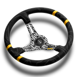 MOMO Ultra Steering Wheel - 350mm - Black Premium Microfiber / Black Spokes