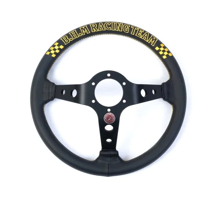 Custom Retro Cursor Vertex x Block Head Motors Collaboration Leather Steering Wheel (330mm ...