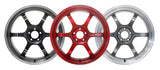 Advan R6 Forged in Racing Candy Red, Machining & Black Coated Graphite, and Machining & Racing Hyper Black