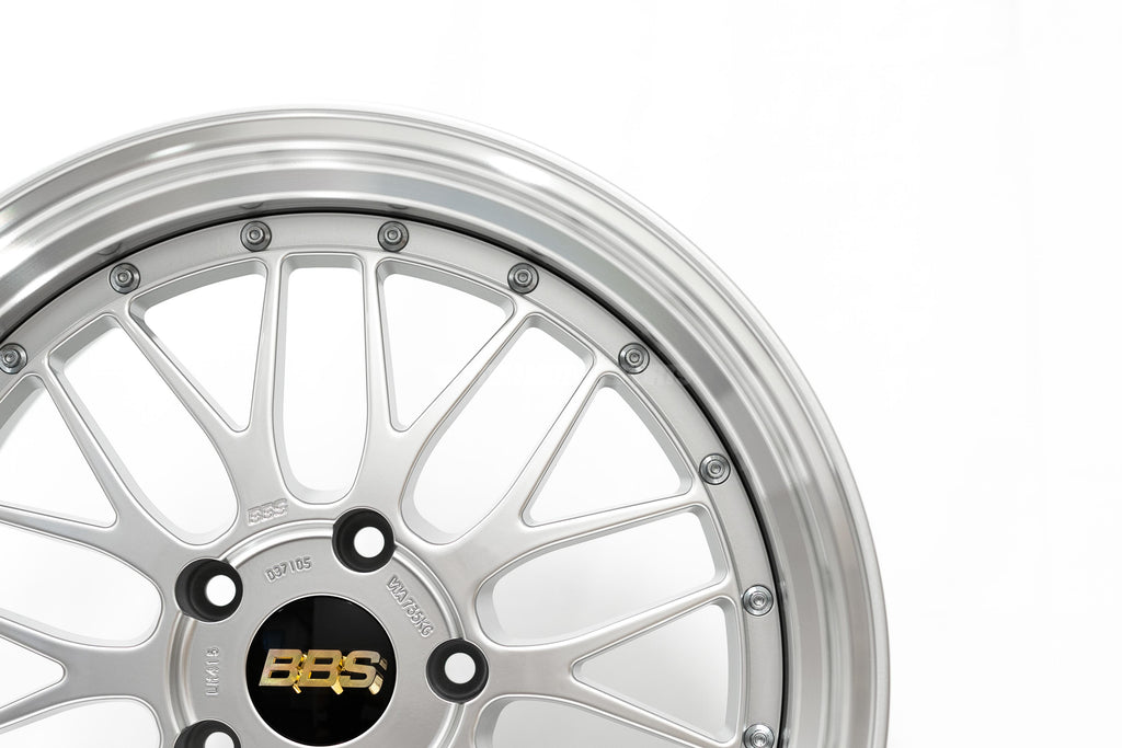 BBS LM 19x9.5 5x120 ET32 Diamond Silver Center Diamond Cut Lip Wheel -82mm PFS/Clip Required