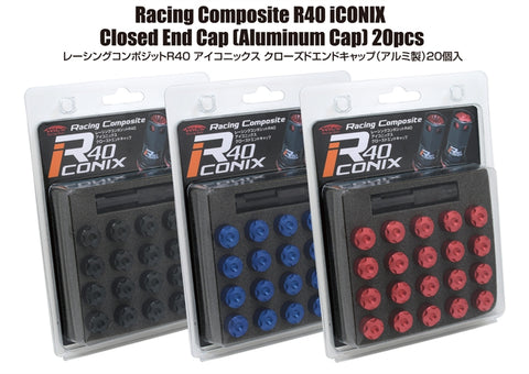 Project Kics R40 Iconix Lug Nut Aluminum Caps - M12x1.25/M12x1.5