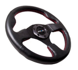 NRG 320mm Sport Steering Wheel (Black Leather/Black Spokes) (ST-012R)