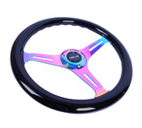 NRG 350mm Classic Wood Grain Steering Wheel (ST-015MC-BK) - Black/Neochrome