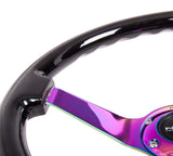 350mm Classic Wood Grain Steering Wheel 3" Deep (ST-036BK-MC) - Black/Neochrome