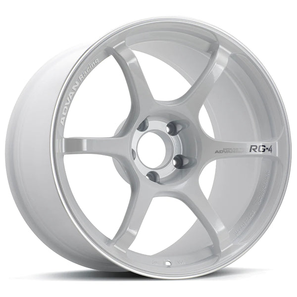 Advan RG-4 17x9 +45 Racing White Metallic & Ring for Honda S2000