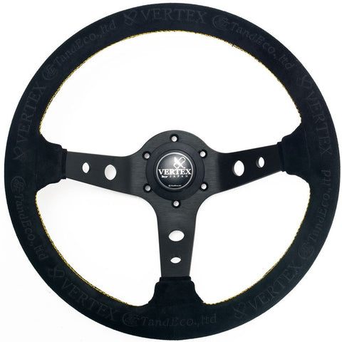Vertex "King" Steering Wheel Black Suede - 330mm (STW-KING-SDE)